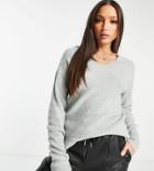 Vero Moda Tall V Neck Sweater In Gray-grey