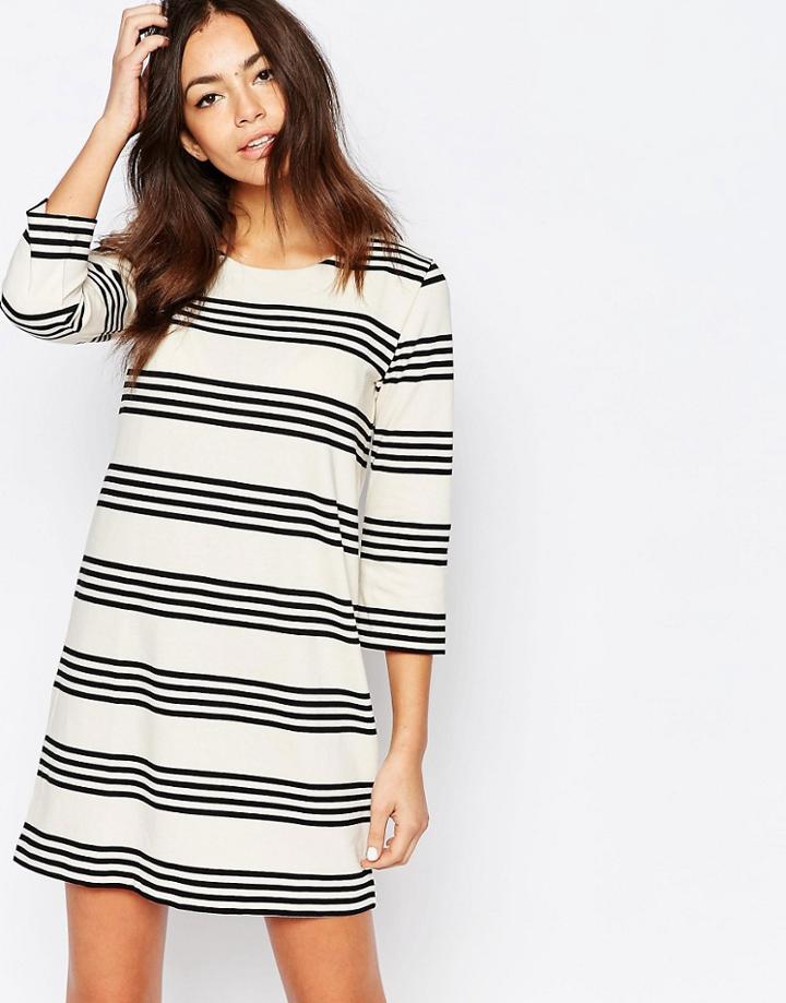 Esprit Stripe Shift Dress - Off White