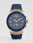 Guess Connect C0001g1 Leather Smart Watch 45mm - Blue
