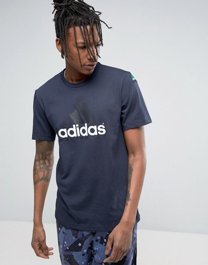 Adidas Originals Equipment T-shirt In Navy Bk7659 - Navy