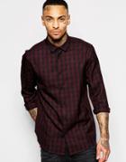 Asos Shirt In Viscose With Gingham Check - Red