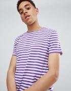 Mennace Purple Signature Regular Striped T-shirt - Purple