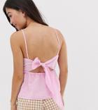 New Look Petite High Neck Cami In Bright Pink - Pink