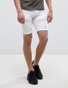 Asos Denim Short In Super Skinny White With Mega Rips - White