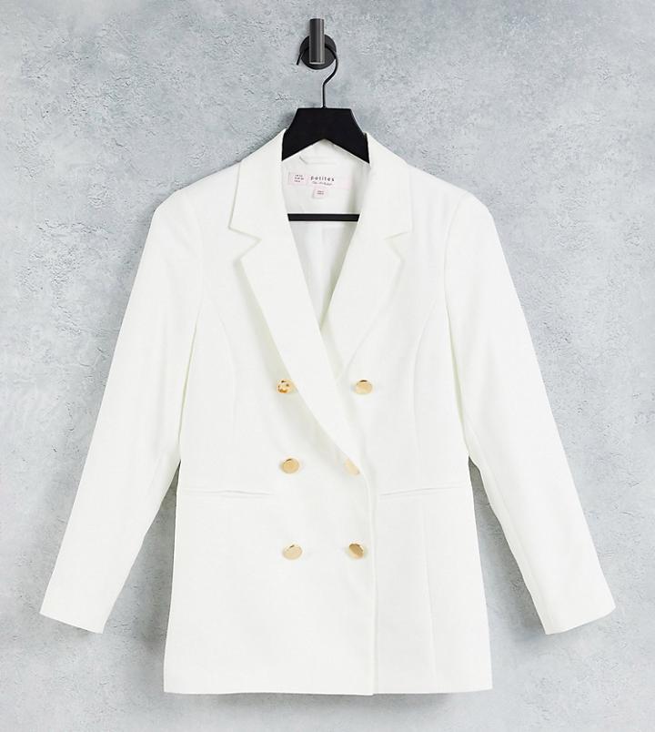 Miss Selfridge Petite Military Blazer In White