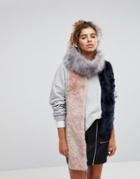 Urbancode Extra Long Color Block Faux Fur Scarf - Multi