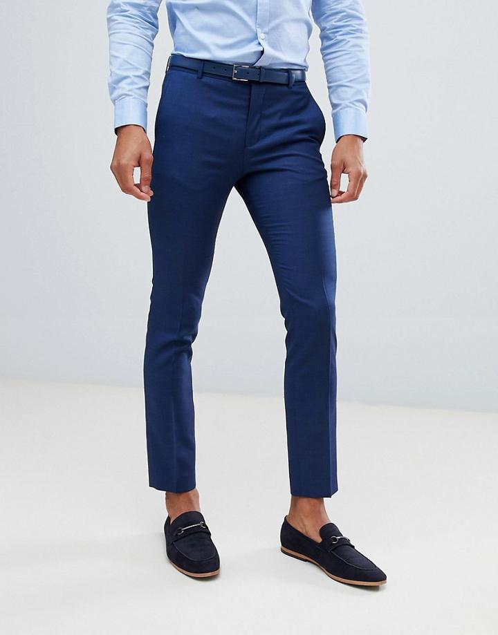 Jack & Jones Premium Suit Trouser In Slim Fit Blue - Blue