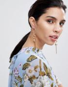 Ashiana Hoop Pendant Earrings - Gold