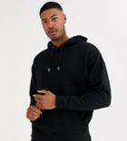 Asos Design Tall Longline Oversized Hoodie In Black