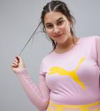 Puma Plus Exclusive To Asos Active Long Sleeve Mesh Top In Lilac-pink