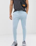 Asos Design Skinny Sweatpants In Light Blue