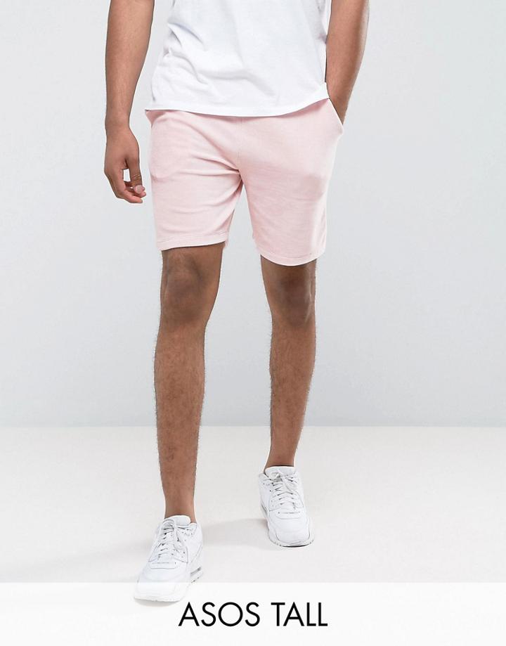 Asos Tall Shorts In Pink Velour - Pink