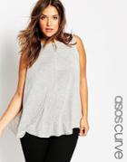 Asos Curve Girly Swing Top - Gray