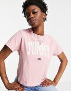 Tommy Jeans Collegiate Logo T-shirt In Pink