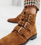 Stradivarius Buckle Detail Ankle Boot-beige