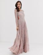 Asos Edition Nouveau Crystal Embellished Maxi Dress - Pink