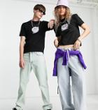 Collusion Unisex Slim Fit T-shirt With Butterfly Print In Black