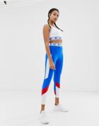 Hiit Mesh Panel Color Block Leggings In Navy - Navy