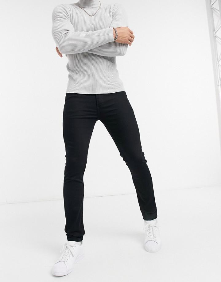 Topman Organic Cotton Blend Stretch Skinny Jeans In Black