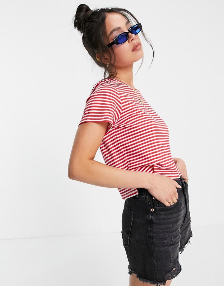 Monki T-shirt In Red
