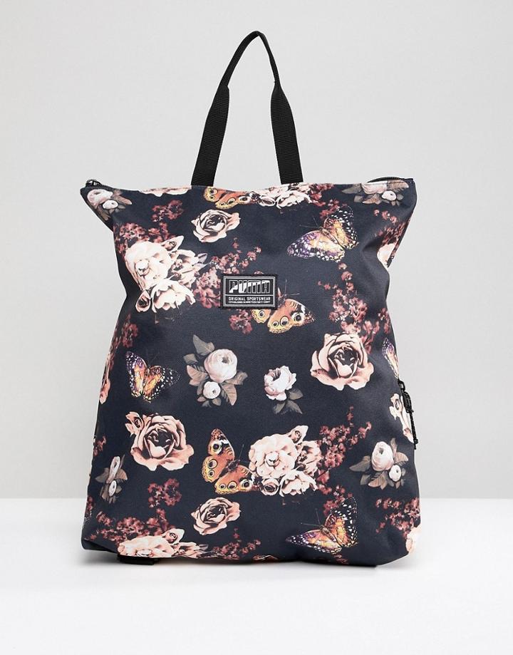 Puma Floral Backpack - Black