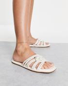 Truffle Collection Rope Sandals In Cream-white