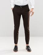 Asos Skinny Suit Pants In Brown - Brown