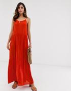 Y.a.s Tiered Maxi Sun Dress - Red