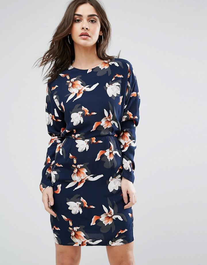 Y.a.s Magnolia Long Sleeved Printed Dress - Blue