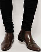 Asos Chelsea Boots In Leather - Brown