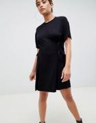 Asos Mini T-shirt Dress With Corset Detail-black