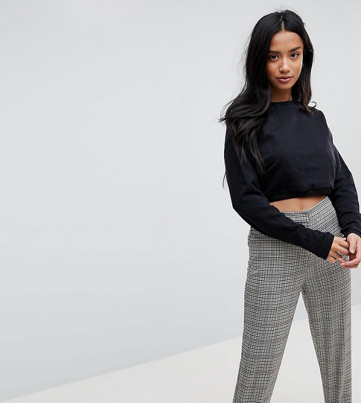 Asos Petite Cropped Sweatshirt - Black