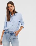 River Island Utility Shirt In Blue