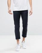 Penguin Formal Plain Cropped Pants - Navy