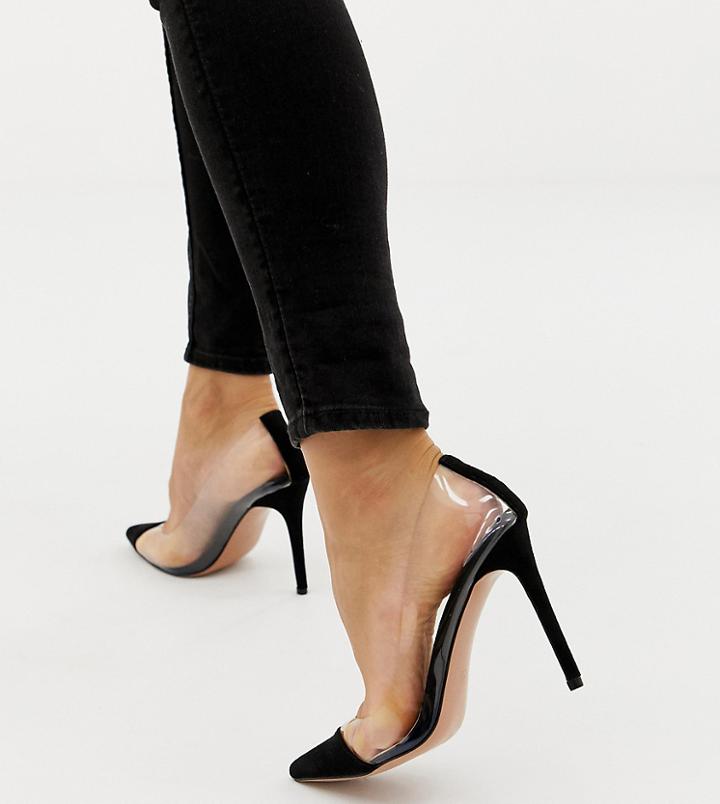 Boohoo Heeled Pumps In Clear - Black