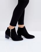 Truffle Collection Side Zip Kitten Heel Boot - Black
