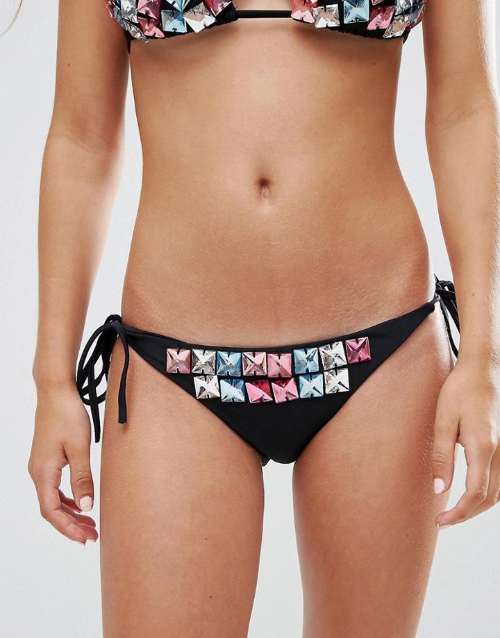 Asos Vegas Pastel Embellished Tie Side Pant - Multi
