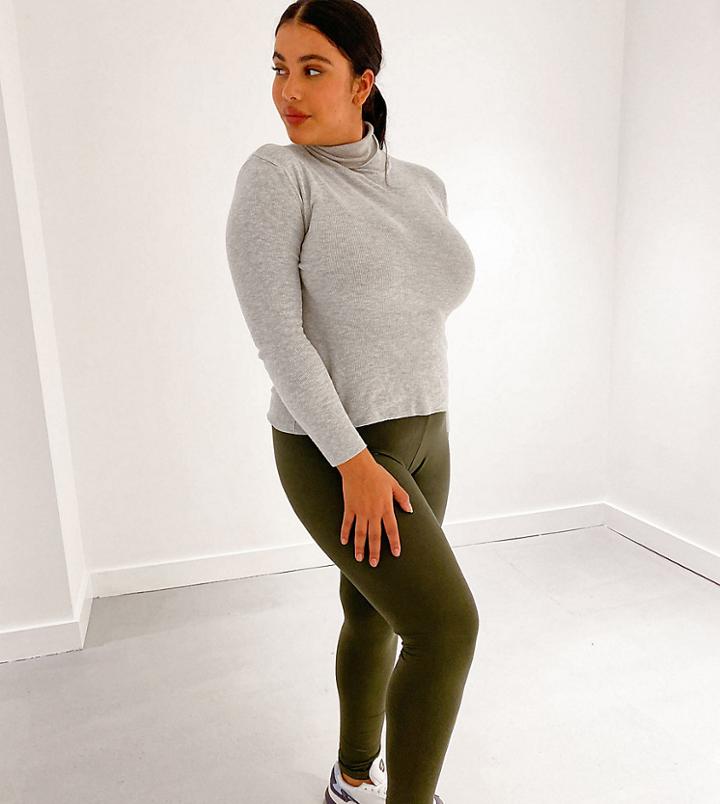 Yours Leggings In Khaki-green