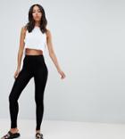 Asos Design Tall High Waisted Leggings In Black - Black