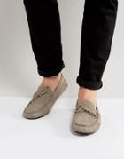 Asos Driving Shoes In Gray Suede - Gray