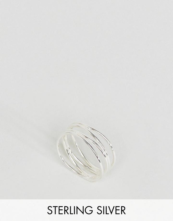 Asos Sterling Silver Fine Wrap Ring - Silver
