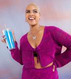 Asos Design Curve Tie Front Beach Top In Purple Space Dye
