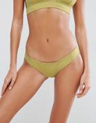 Asos Asymmetric Neoprene Bikini Bottom - Yellow