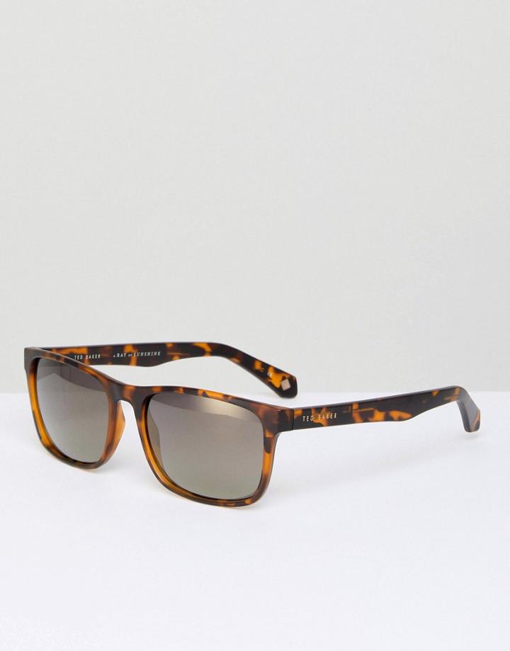 Ted Baker Tb1493 173 Low Square Sunglasses In Tort - Brown