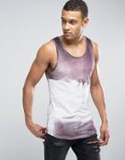 Religion Longline Tank With Dripping Paint Print - Red