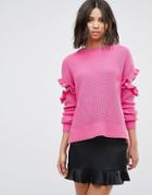 Miss Selfridge Frill Sweater - Multi