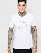 Pretty Green T-shirt With Liam Pose Print In White - White