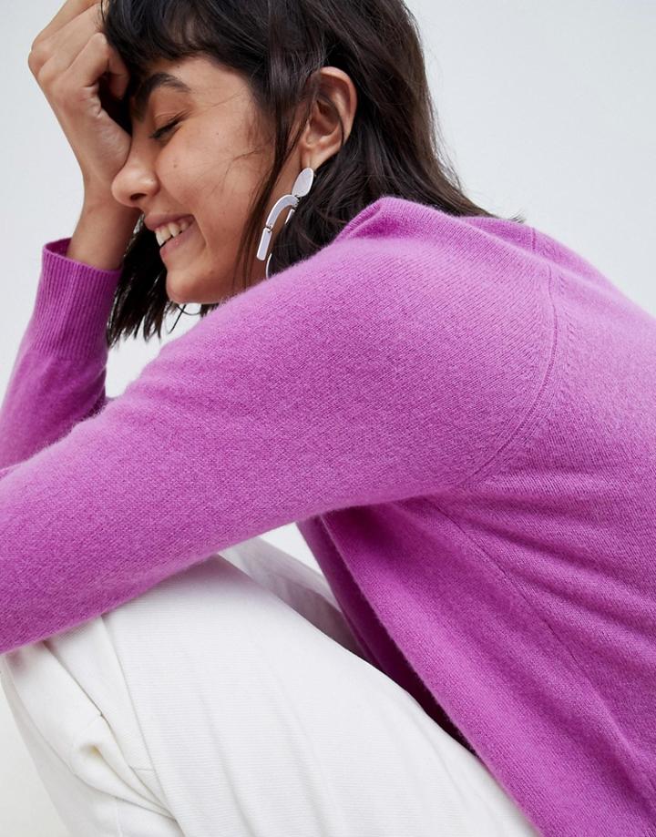Asos White 100% Cashmere Sweater With Turtleneck - Purple
