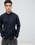 Hollister Muscle Fit Icon Logo Oxford Shirt In Black - Black