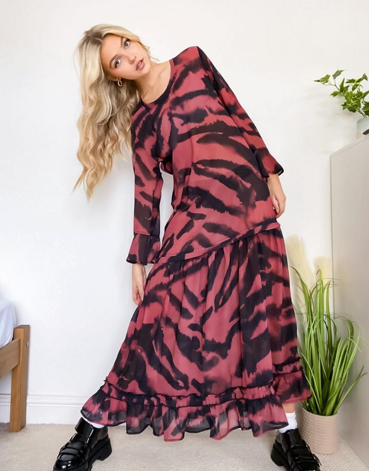 Religion Maxi Dress In Animal Print-multi